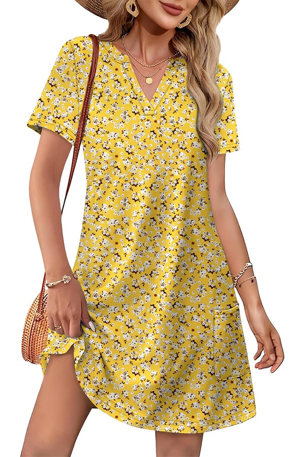 Women’s Casual V-Neck Hawaiian Midi Dress（Buy 2 Free Shipping）
