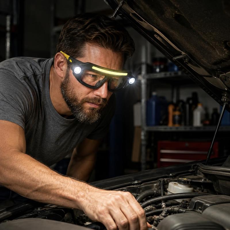🔦Hands-Free LED Work Glasses for Repairs, DIY & Garage Work
