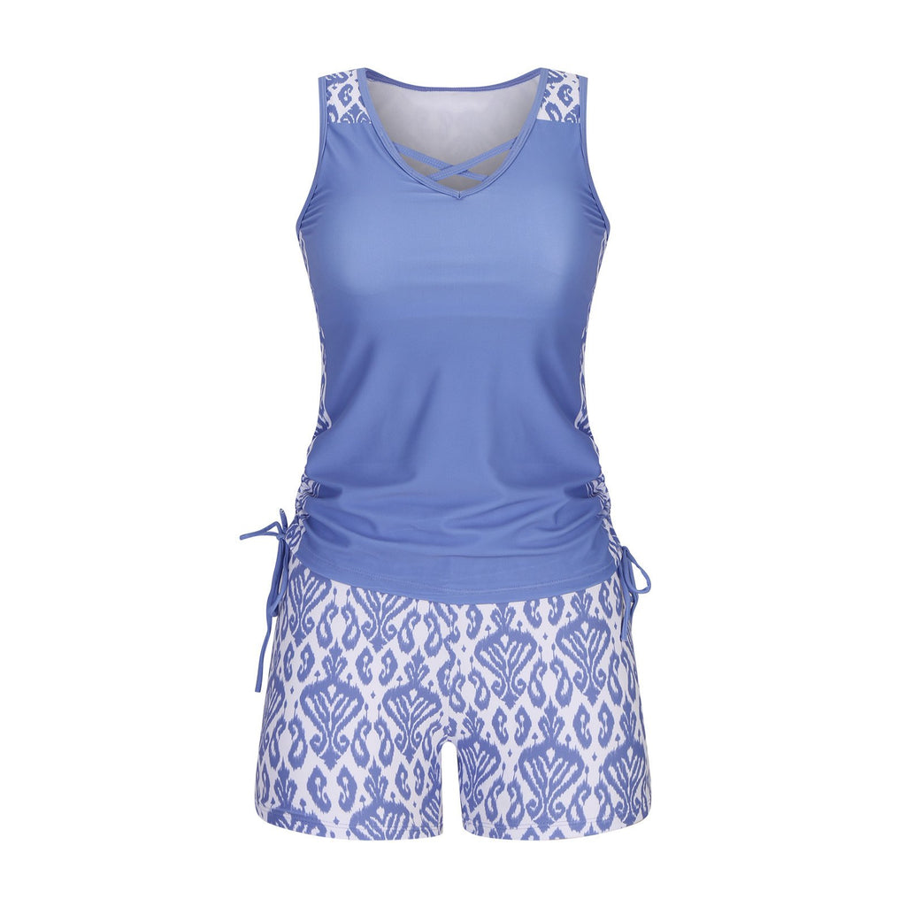 ⏰LAST DAY 60% OFF - Miraclesuit Women's Tummy Control Tankini Set with Built-In Bra – Flattering Boho Swimwear with Shorts🔥 Buy 2 Free Shipping