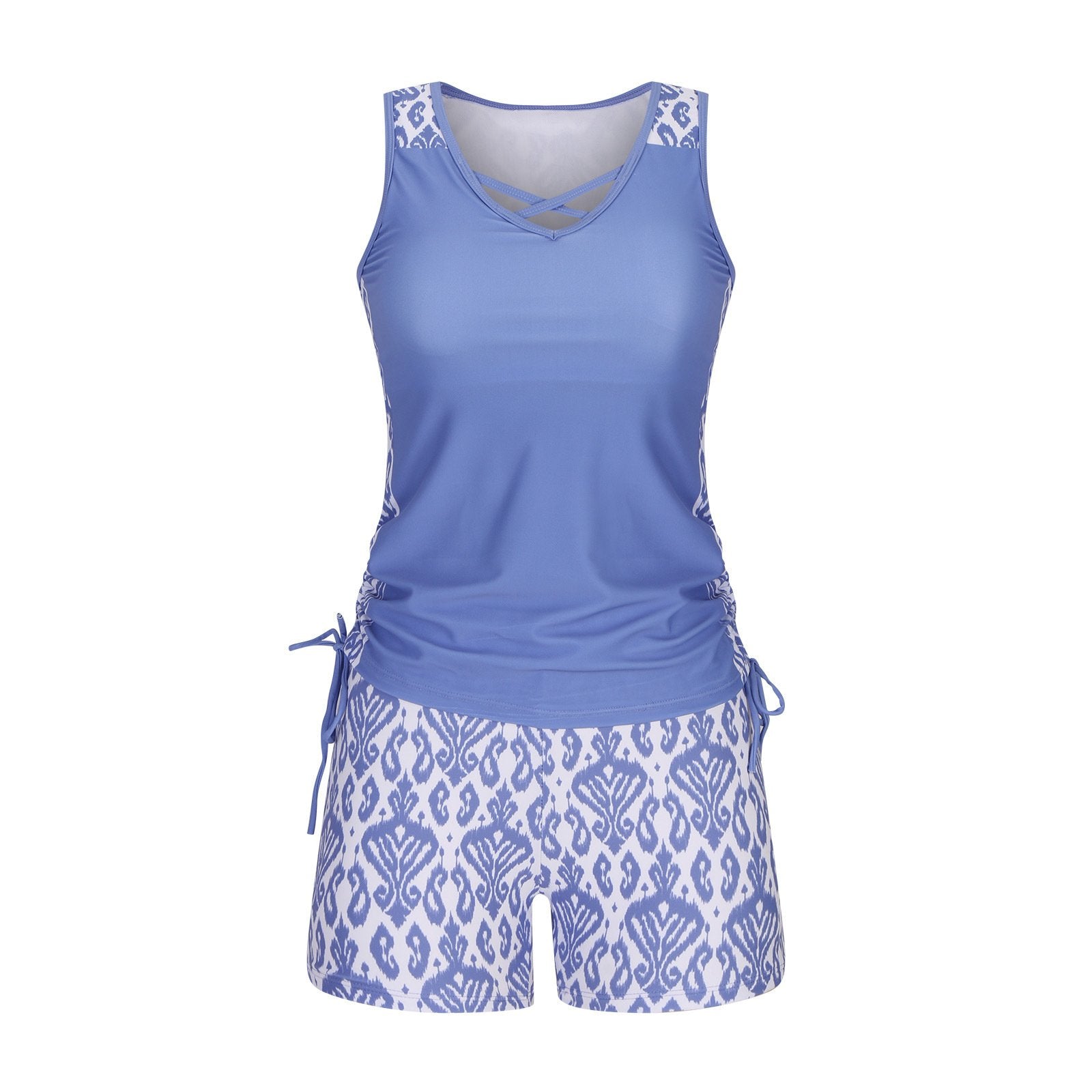⏰LAST DAY 60% OFF - Miraclesuit Women's Tummy Control Tankini Set with Built-In Bra – Flattering Boho Swimwear with Shorts🔥 Buy 2 Free Shipping