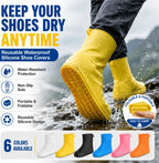 ☔ Keep Your Sneakers Dry – Heavy-Duty Waterproof Shoe Covers | Non-Slip & Foldable