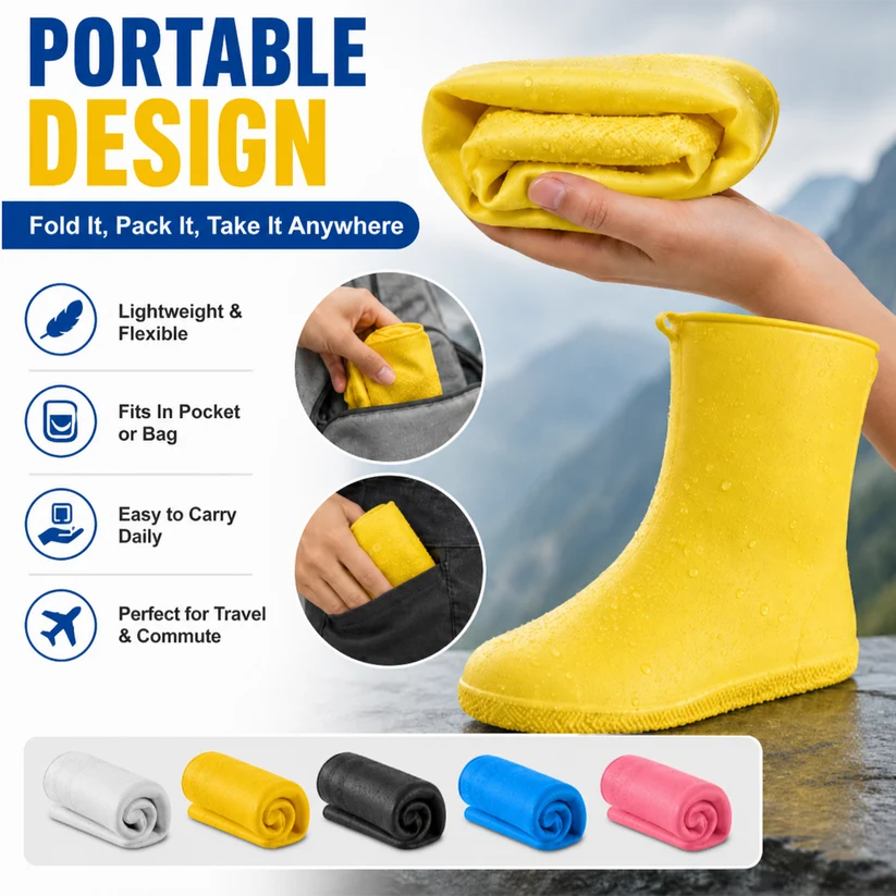 ☔ Keep Your Sneakers Dry – Heavy-Duty Waterproof Shoe Covers | Non-Slip & Foldable