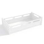 BELLEMAVE Twin Size Floor Platform Bed with Full-length Guardrails, Low Profile Twin Bed Frame, No Box Spring Needed, White
