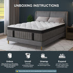 10in\u002F12in Twin\u002FFull\u002FQueen\u002FKing Mattress Suitable for Home & Hotel Use, Hybrid Foam & Spring Bed with Medium Firmness, Lumbar Support, Bagged Coil System, Boxed Bed Frame Compatible for Home Rooms, No Wood