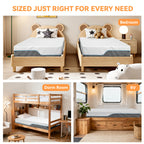 Vipbear Firm Mattress 8\u002F10\u002F12\u002F14Inch Twin, Full, Queen, King Memory Foam Mattress, Multi-Layer Memory Foam, Full Size Bed in A Box for Back And Cool Sleep with Gel Foam And Removeable Fiberglass Free Cover, Double-Sided Hardness