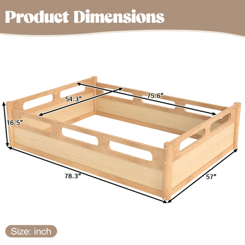 BELLEMAVE3 Different Sizes Of Floor Platform Beds with Full-length Guardrails, Low Bed Frame, No Need for Spring Boxes, Easy to Assemble, Suitable for Bedrooms, Guest Rooms, Apartments, And Dormitories