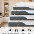 Vipbear Firm Mattress 8\u002F10\u002F12\u002F14Inch Twin, Full, Queen, King Memory Foam Mattress, Multi-Layer Memory Foam, Full Size Bed in A Box for Back And Cool Sleep with Gel Foam And Removeable Fiberglass Free Cover, Double-Sided Hardness
