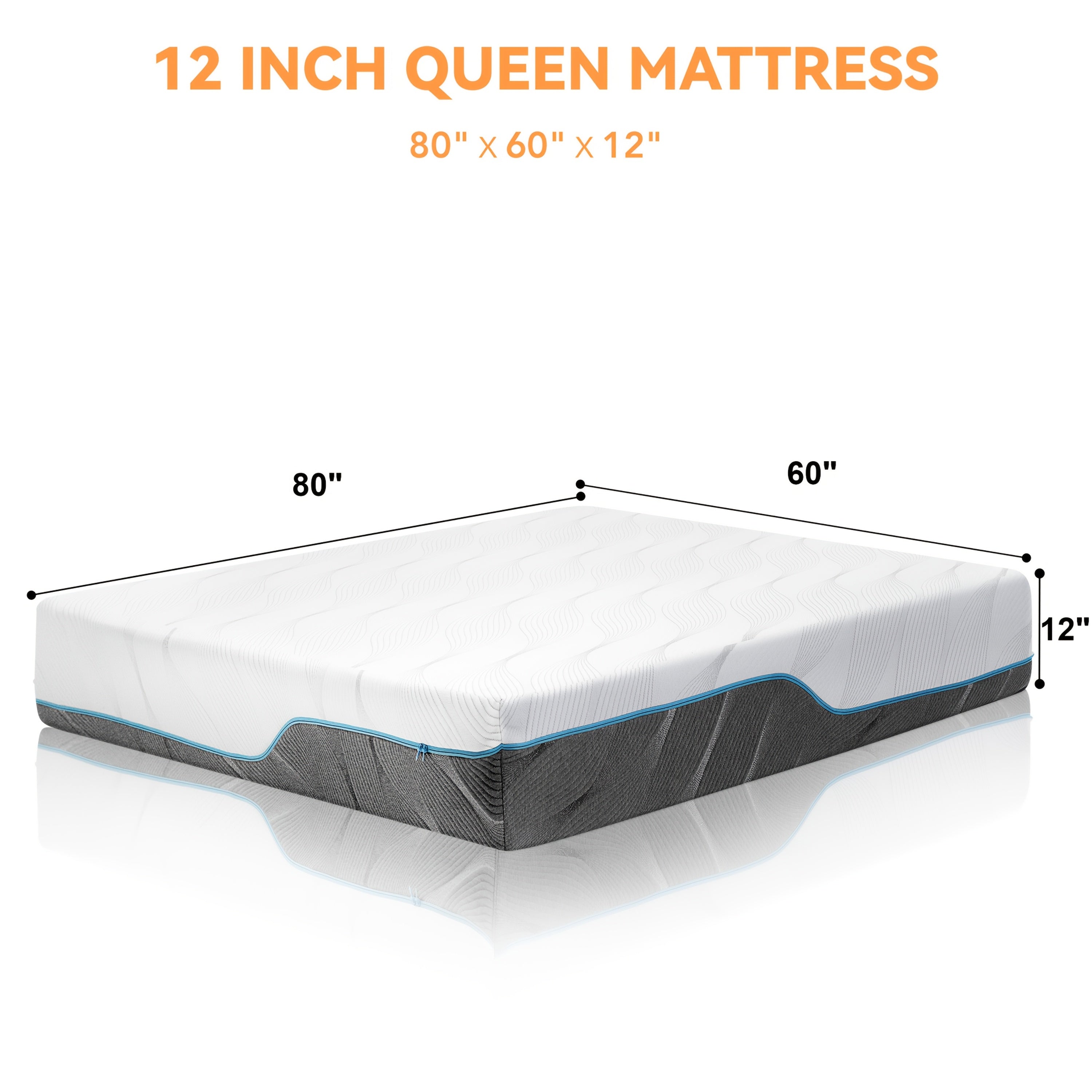 Vipbear Firm Mattress 8\u002F10\u002F12\u002F14Inch Twin, Full, Queen, King Memory Foam Mattress, Multi-Layer Memory Foam, Full Size Bed in A Box for Back And Cool Sleep with Gel Foam And Removeable Fiberglass Free Cover, Double-Sided Hardness