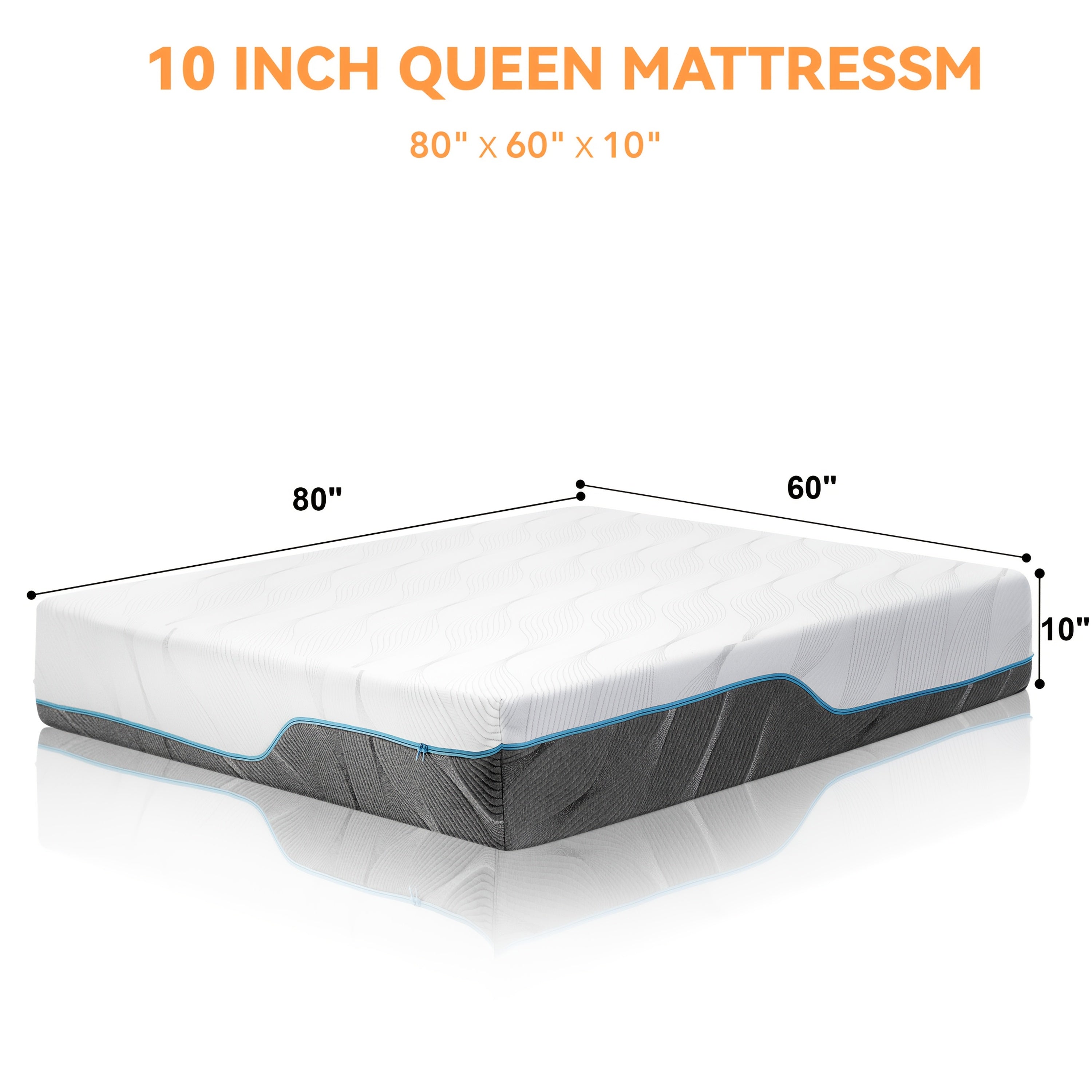 Vipbear Firm Mattress 8\u002F10\u002F12\u002F14Inch Twin, Full, Queen, King Memory Foam Mattress, Multi-Layer Memory Foam, Full Size Bed in A Box for Back And Cool Sleep with Gel Foam And Removeable Fiberglass Free Cover, Double-Sided Hardness