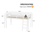 Bonnlo Twin\u002FFull Low Loft Bed with Inclined Stairs - Solid Wood & MDF Bunk Bed Frame, High Guard Rail, No Box Spring Needed, Space-Saving Bed for,,, Small Rooms (No Assembly Required)