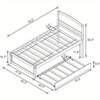 Twin-Sized Daybed with a Pull-Out Trundle, Made of Solid Wood, Featuring Slat Support, Available in White And Grey