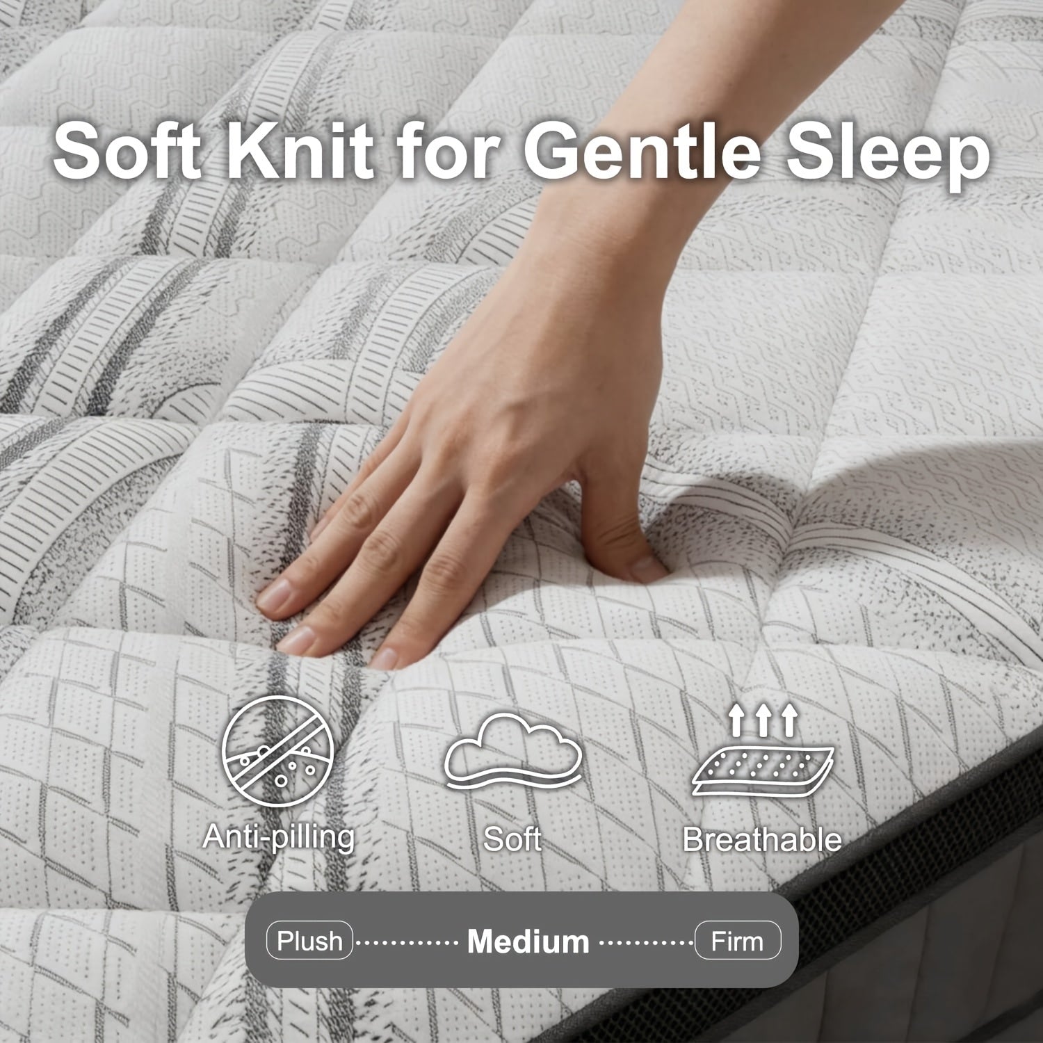 10in\u002F12in Twin\u002FFull\u002FQueen\u002FKing Mattress Suitable for Home & Hotel Use, Hybrid Foam & Spring Bed with Medium Firmness, Lumbar Support, Bagged Coil System, Boxed Bed Frame Compatible for Home Rooms, No Wood