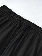 Women’s Capri Pants – Loose Fit, Summer Drawstring Waist, Zipper Pockets, Breathable High-Stretch Fabric, Suitable for Everyday Wear