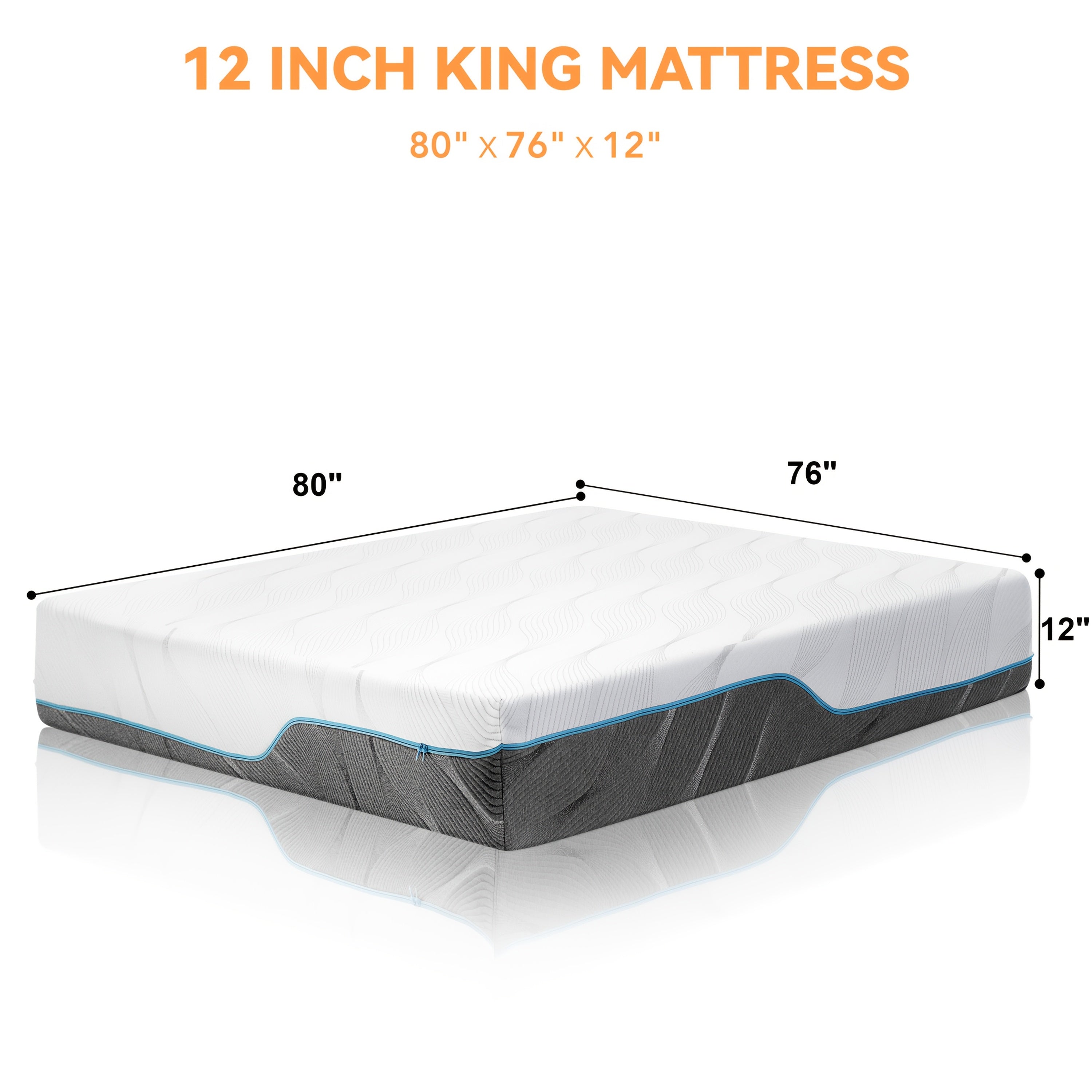 Vipbear Firm Mattress 8\u002F10\u002F12\u002F14Inch Twin, Full, Queen, King Memory Foam Mattress, Multi-Layer Memory Foam, Full Size Bed in A Box for Back And Cool Sleep with Gel Foam And Removeable Fiberglass Free Cover, Double-Sided Hardness