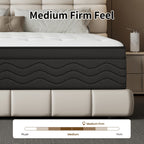 Memory Sponge Christmas Gift, 12 Inch Mattress\u002FMemory Sponge\u002FBlack And White Splicing Style, Soft, Comfortable And Healthy, with Built-in Springs.