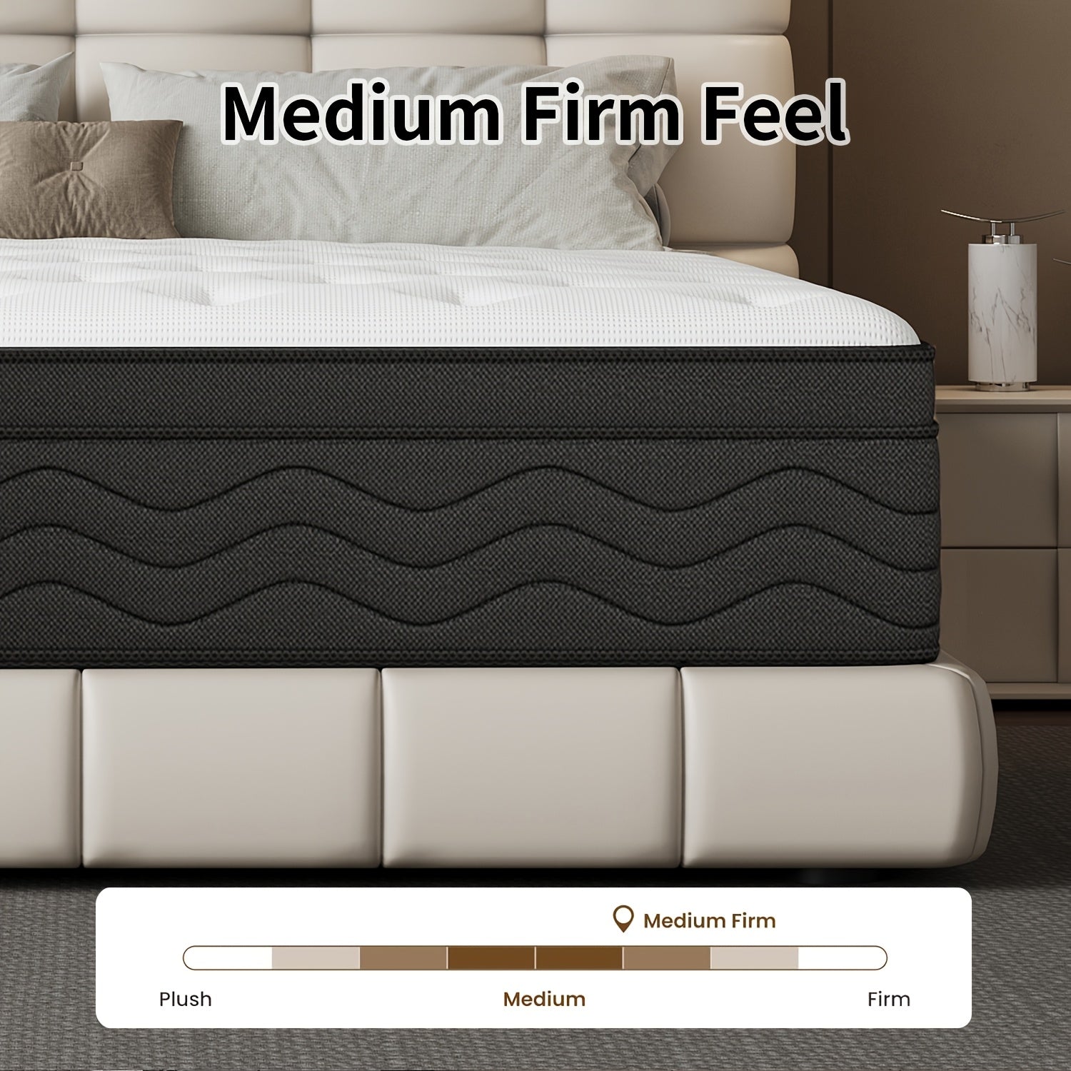 Memory Sponge Christmas Gift, 12 Inch Mattress\u002FMemory Sponge\u002FBlack And White Splicing Style, Soft, Comfortable And Healthy, with Built-in Springs.