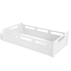 BELLEMAVE Twin Size Floor Platform Bed with Full-length Guardrails, Low Profile Twin Bed Frame, No Box Spring Needed, White