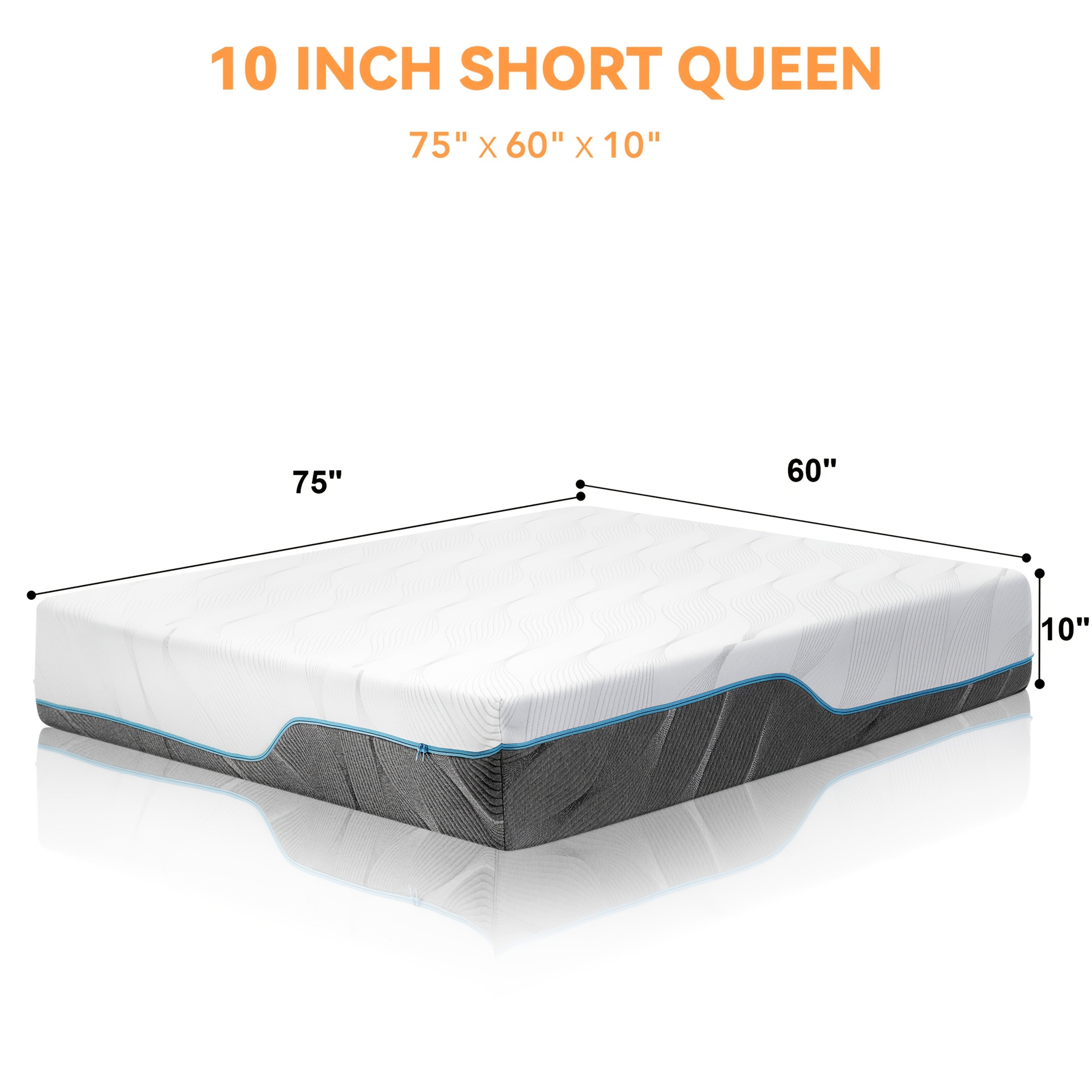 Vipbear Firm Mattress 8\u002F10\u002F12\u002F14Inch Twin, Full, Queen, King Memory Foam Mattress, Multi-Layer Memory Foam, Full Size Bed in A Box for Back And Cool Sleep with Gel Foam And Removeable Fiberglass Free Cover, Double-Sided Hardness