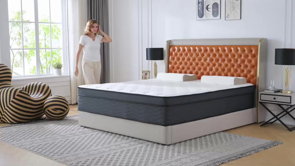 Memory Sponge Christmas Gift, 12 Inch Mattress\u002FMemory Sponge\u002FBlack And White Splicing Style, Soft, Comfortable And Healthy, with Built-in Springs.