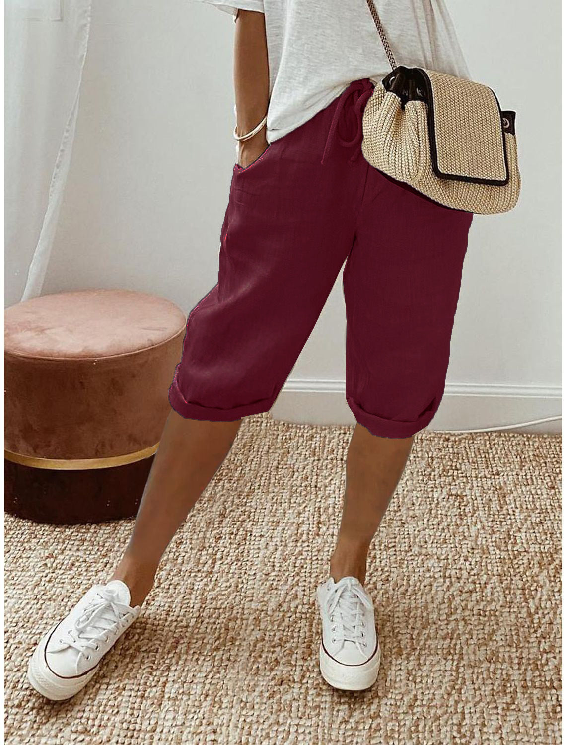 🌷🌷Time-Limited Special Price: 29.99!!⏰Women's Casual Cotton Linen Capris