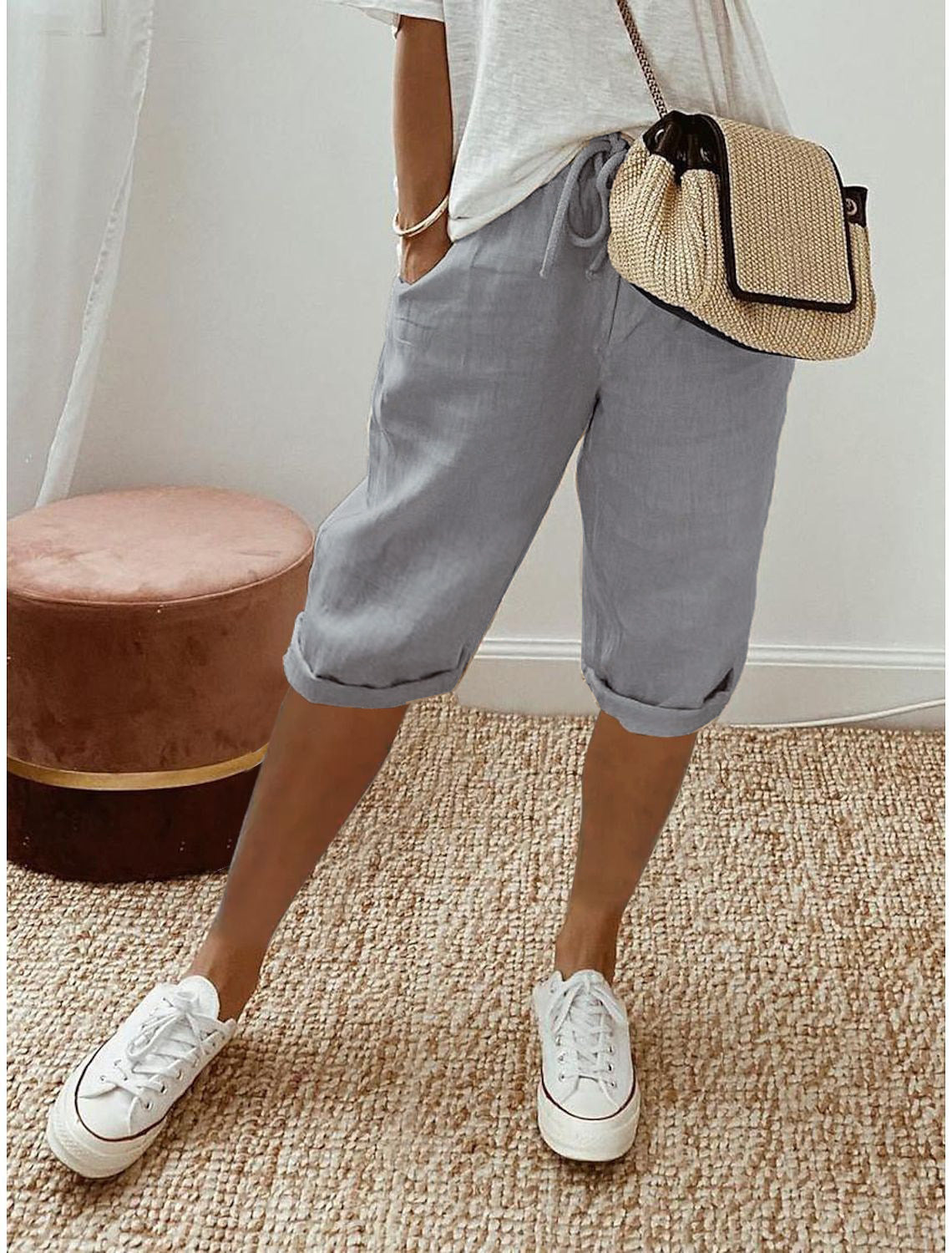 🌷🌷Time-Limited Special Price: 29.99!!⏰Women's Casual Cotton Linen Capris