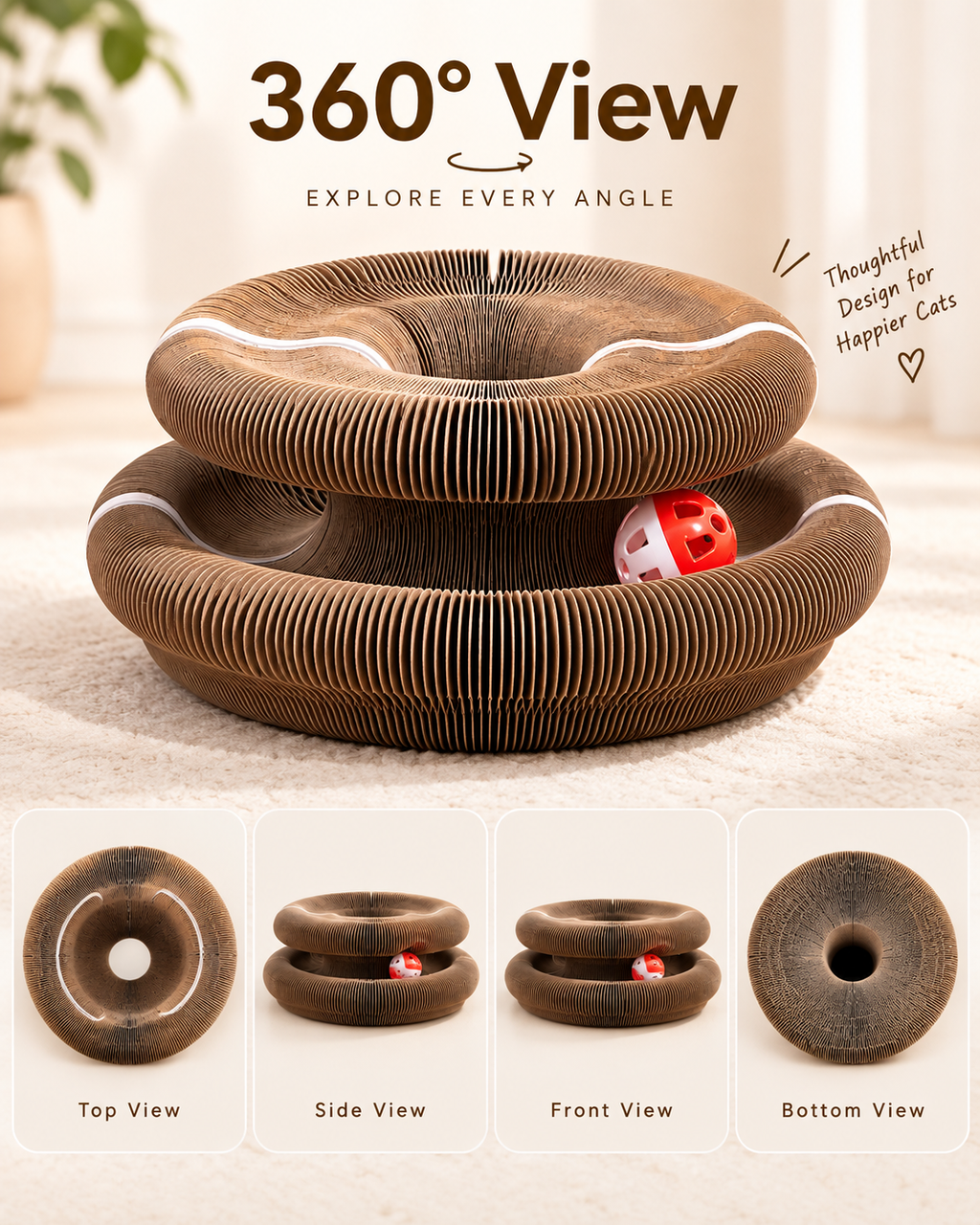🐾 Magic Accordion Cat Scratcher – Interactive Foldable Cat Toy 🐱