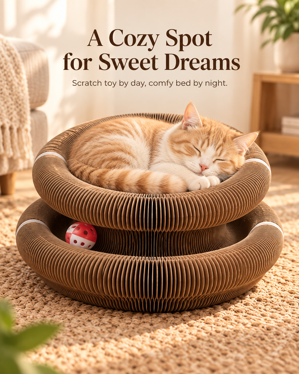 🐾 Magic Accordion Cat Scratcher – Interactive Foldable Cat Toy 🐱
