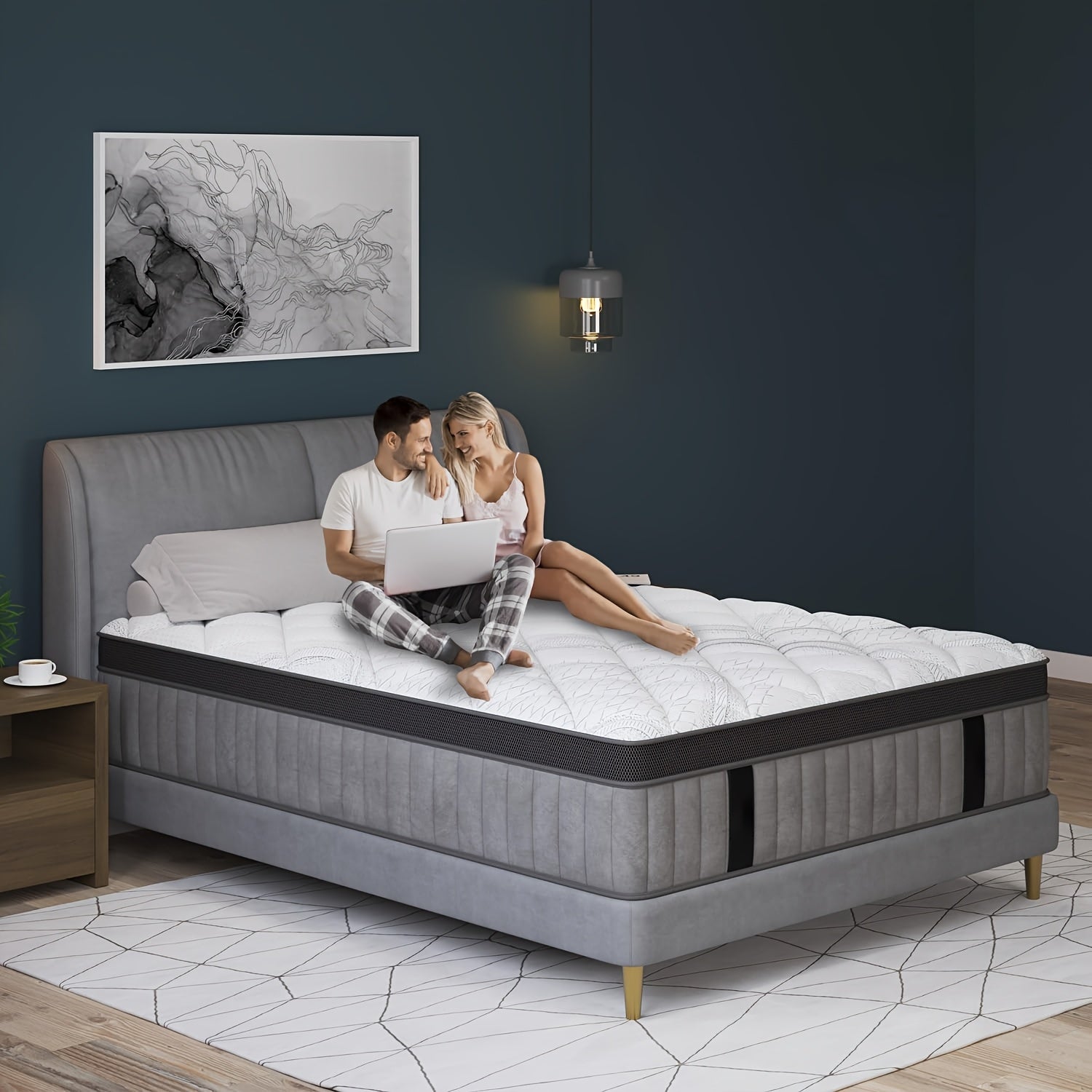 10in\u002F12in Twin\u002FFull\u002FQueen\u002FKing Mattress Suitable for Home & Hotel Use, Hybrid Foam & Spring Bed with Medium Firmness, Lumbar Support, Bagged Coil System, Boxed Bed Frame Compatible for Home Rooms, No Wood