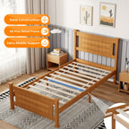 Bonnlo Sturdy Wooden Bed Frame with Headboard, Durable Support Without The Need for a Box Spring
