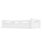BELLEMAVE Twin Size Floor Platform Bed with Full-length Guardrails, Low Profile Twin Bed Frame, No Box Spring Needed, White