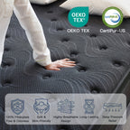 7pcs Black Bedding Set\u002F 1pc Mattress, 12-Inch Twin Size Hybrid Mattress with Individually Pocketed Springs (Motion Isolation), Skin-Friendly Breathable Foam, Edge Support, Pressure Relief, Bed-In-A-Box