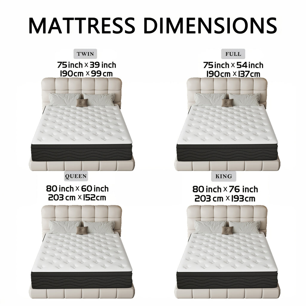 Memory Sponge Christmas Gift, 12 Inch Mattress\u002FMemory Sponge\u002FBlack And White Splicing Style, Soft, Comfortable And Healthy, with Built-in Springs.