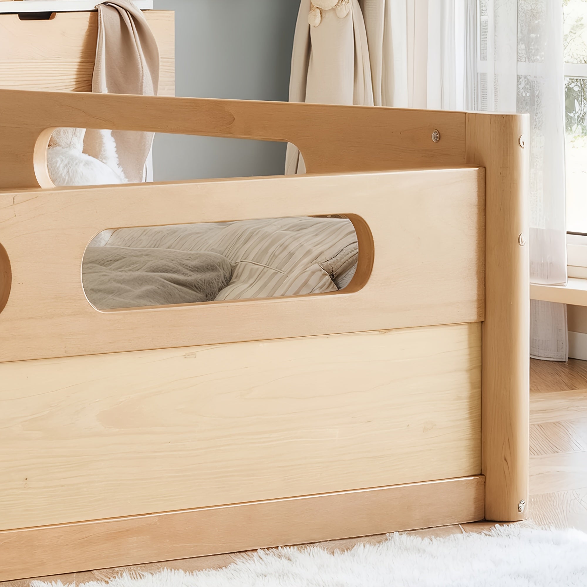 BELLEMAVE3 Different Sizes Of Floor Platform Beds with Full-length Guardrails, Low Bed Frame, No Need for Spring Boxes, Easy to Assemble, Suitable for Bedrooms, Guest Rooms, Apartments, And Dormitories