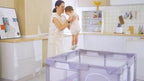 Large Baby Playpen 70.87*70.87inch (Grey\u002FBeige)Small Playpen for Babies And Toddlers Playards Indoor & Outdoor Safety Gate Floor Play Pen, Baby Play Area with Soft Breathable Visible Mesh, Anti-Fall, Indoors Playyard Fence Pin Corrales Para Babes