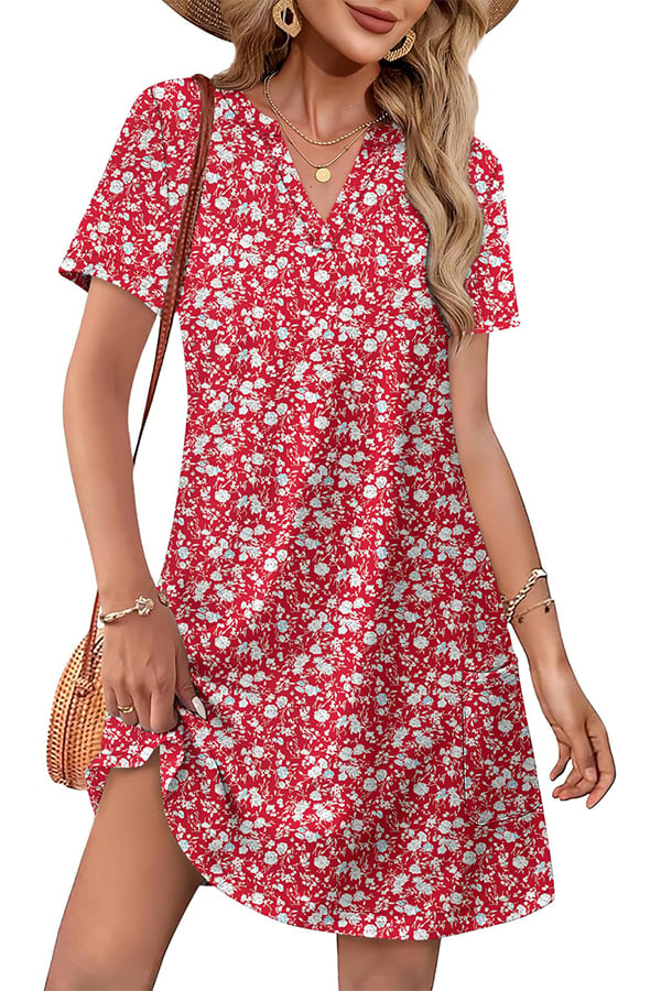 Women’s Casual V-Neck Hawaiian Midi Dress（Buy 2 Free Shipping）