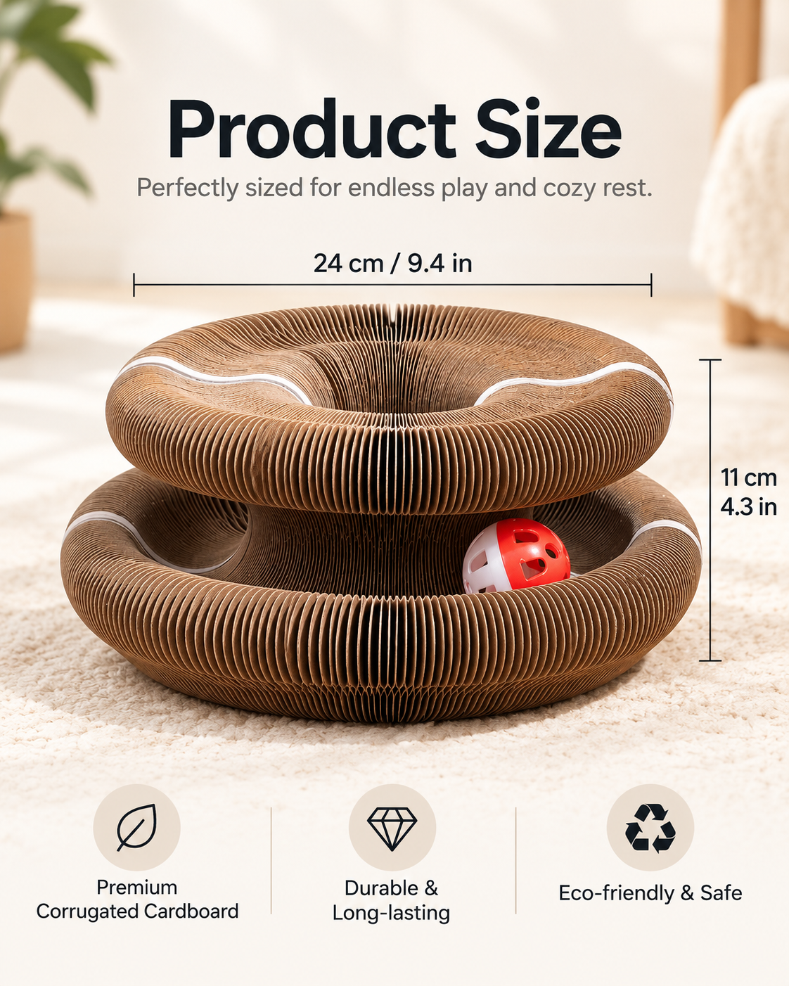 🐾 Magic Accordion Cat Scratcher – Interactive Foldable Cat Toy 🐱