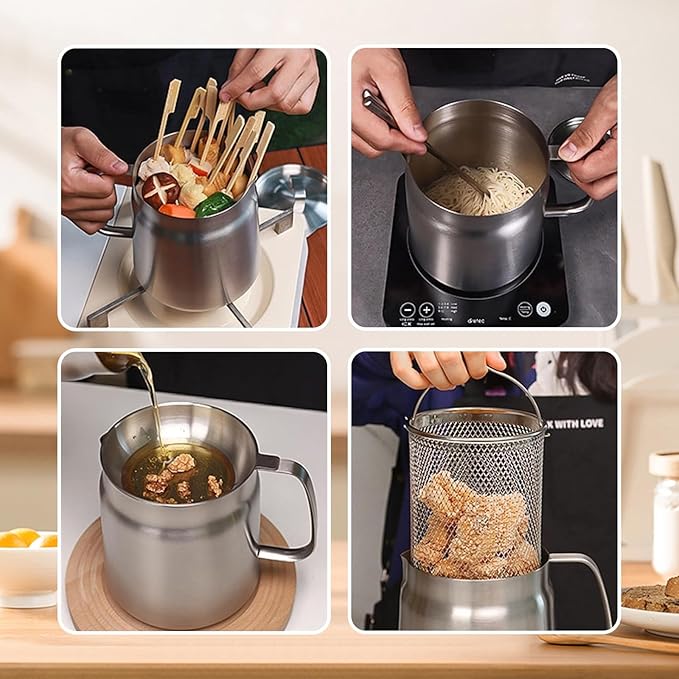 Portable fryer for home and outdoor cooking