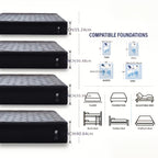 7pcs Black Bedding Set\u002F 1pc Mattress, 12-Inch Twin Size Hybrid Mattress with Individually Pocketed Springs (Motion Isolation), Skin-Friendly Breathable Foam, Edge Support, Pressure Relief, Bed-In-A-Box