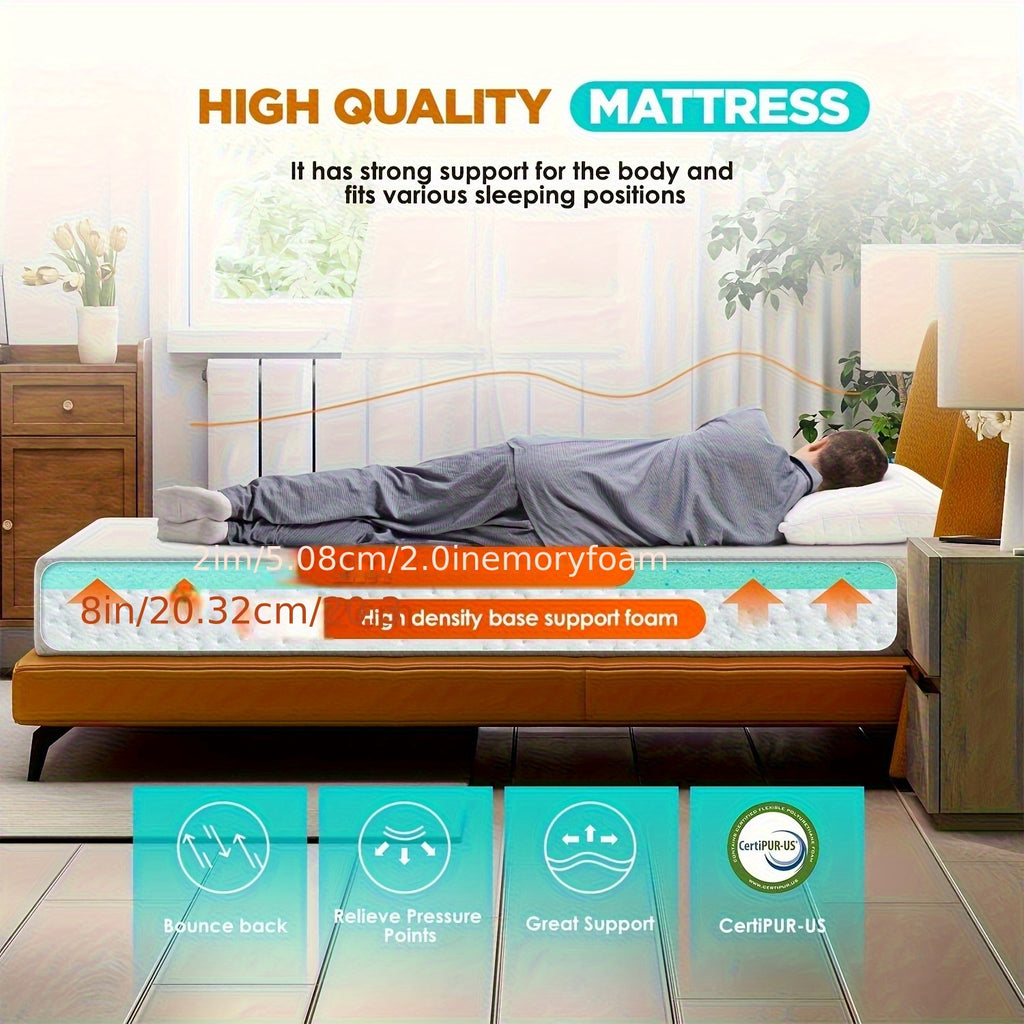 8\u002F10\u002F12\u002F14 Inch Gel Memory Foam Mattress | High Quality Infused, Medium-Firm for Pressure Relief & Cooling Sleep, Suitable for Guest Bed & Home Use, Bed In A Box by DOPINMIN