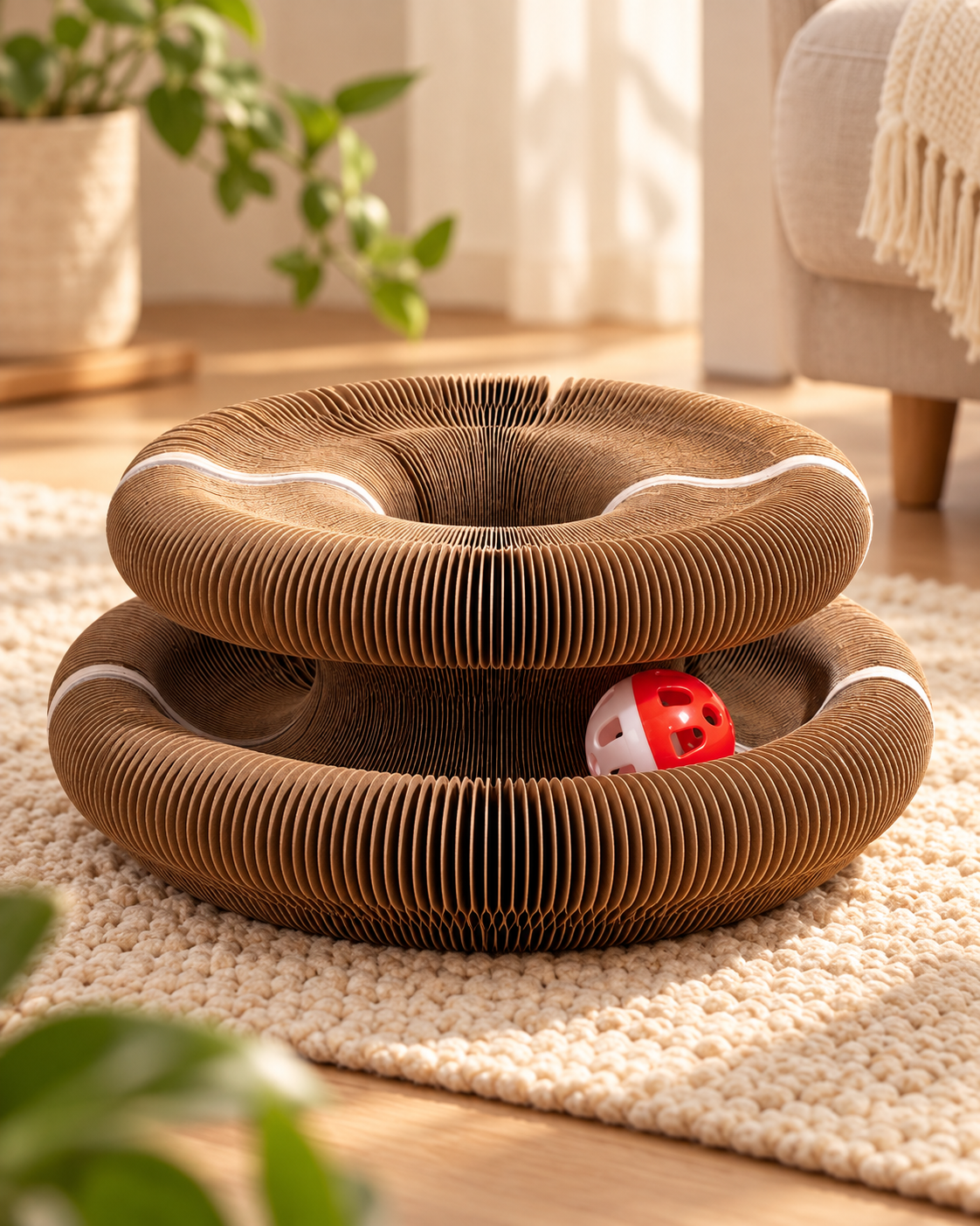 🐾 Magic Accordion Cat Scratcher – Interactive Foldable Cat Toy 🐱
