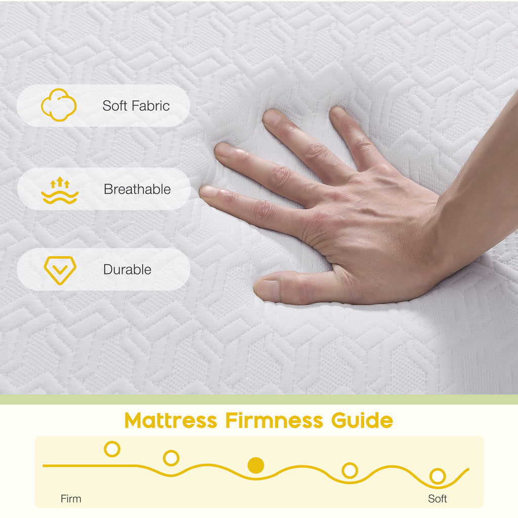 6 Inch Tri-Fold Memory Foam Mattress, Portable Folding Bed with Removable Washable Cover, Floor Mattress
