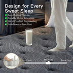 7pcs Black Bedding Set\u002F 1pc Mattress, 12-Inch Twin Size Hybrid Mattress with Individually Pocketed Springs (Motion Isolation), Skin-Friendly Breathable Foam, Edge Support, Pressure Relief, Bed-In-A-Box