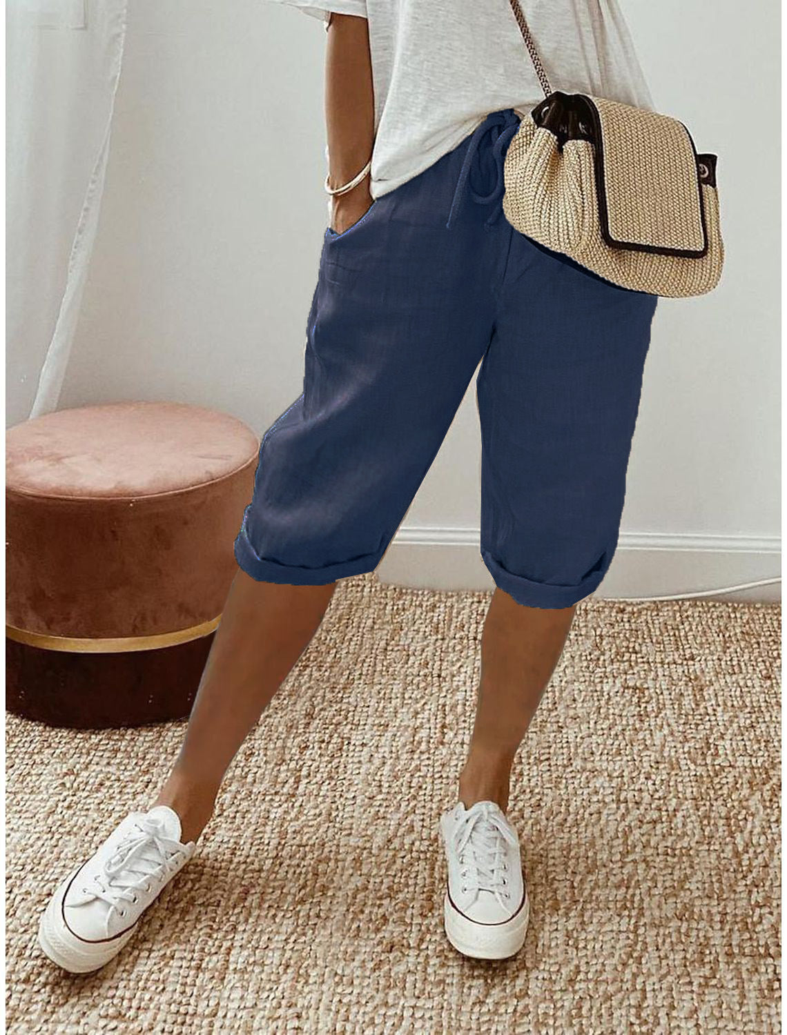 🌷🌷Time-Limited Special Price: 29.99!!⏰Women's Casual Cotton Linen Capris