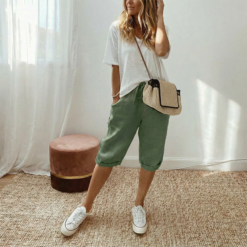 🌷🌷Time-Limited Special Price: 29.99!!⏰Women's Casual Cotton Linen Capris